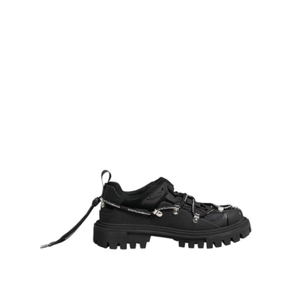 Dolce & Gabbana Black Low Top Lace Up Trekking Sneakers Shoes