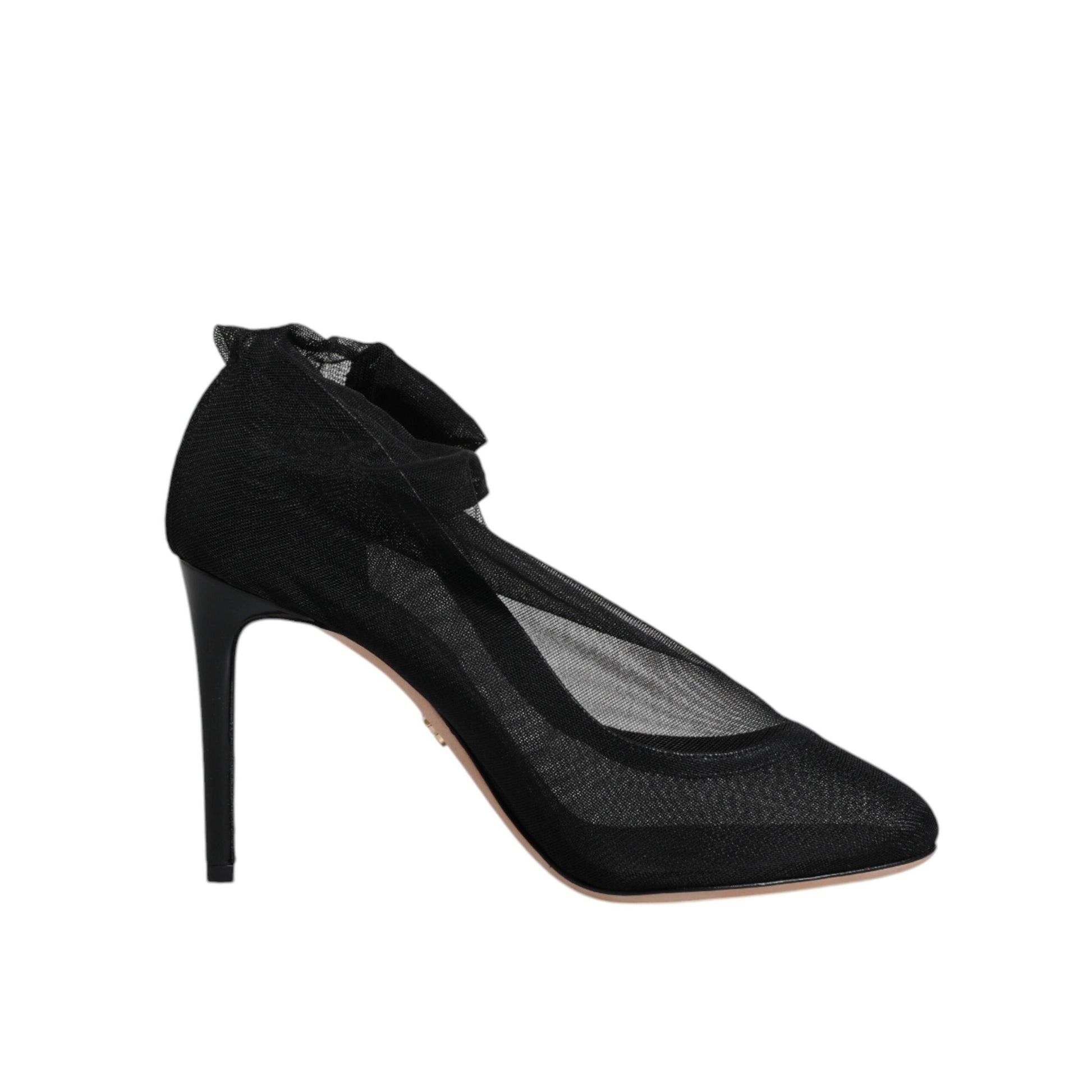 Dolce & Gabbana Black Nylon Mesh Sock Style Boots Shoes