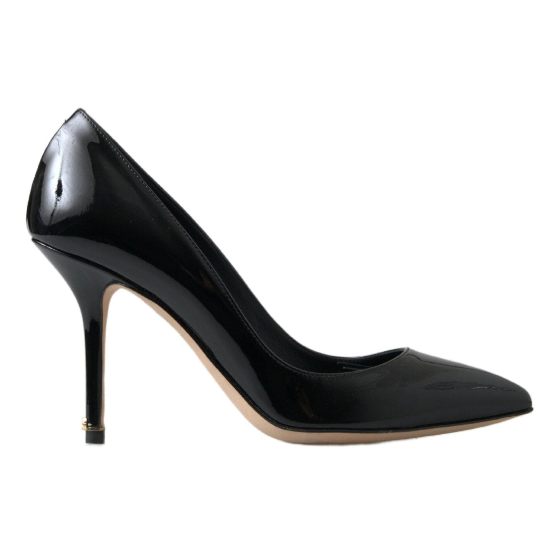 Dolce & Gabbana Black Patent Leather High Heels Pumps Shoes