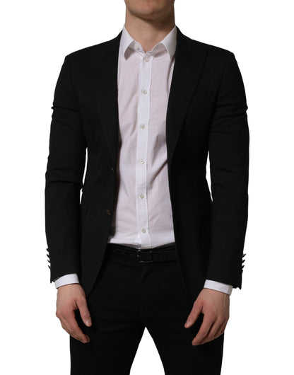 Dolce & Gabbana Black Polyester Single Breasted Blazer Jacket