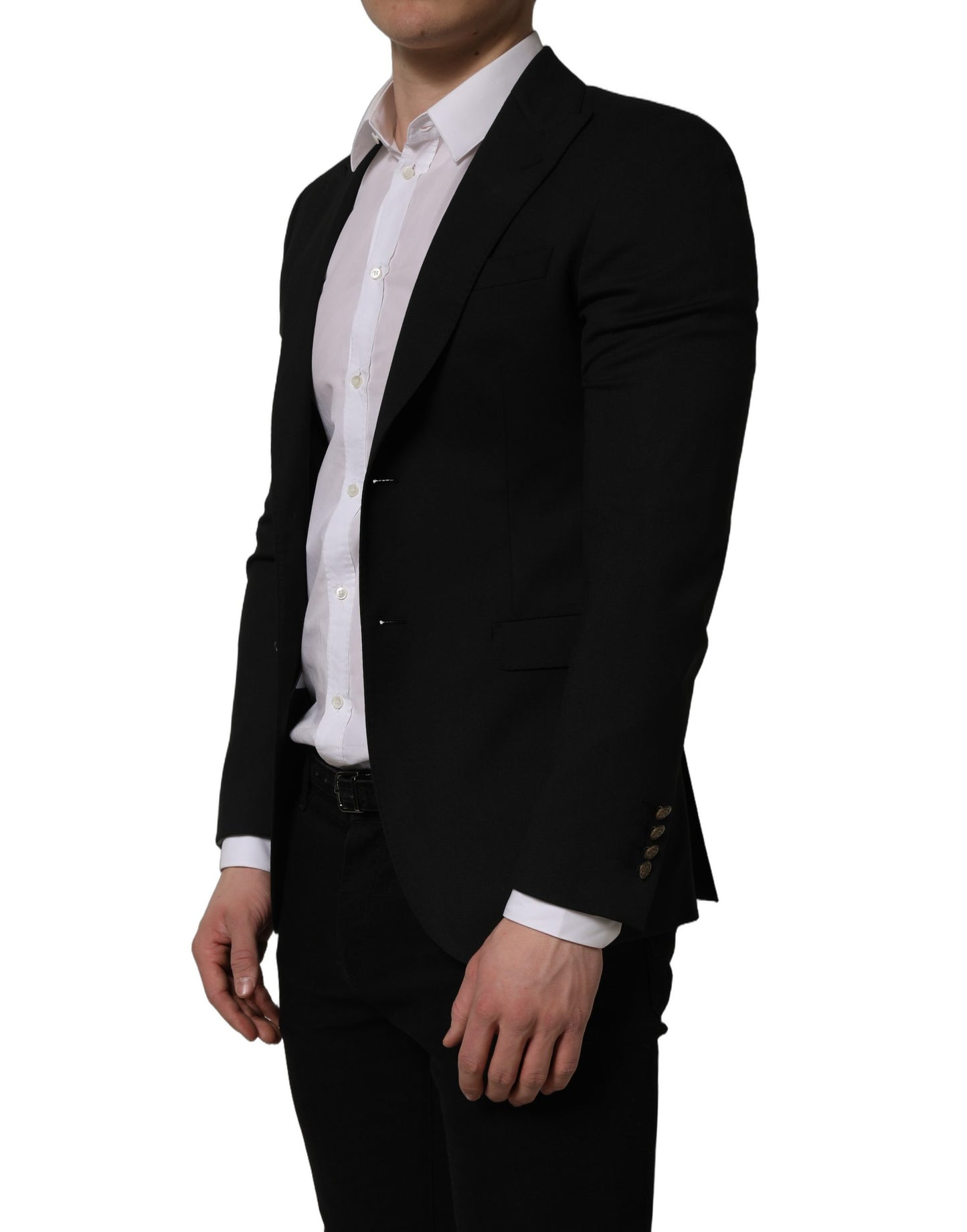 Dolce & Gabbana Black Polyester Single Breasted Blazer Jacket