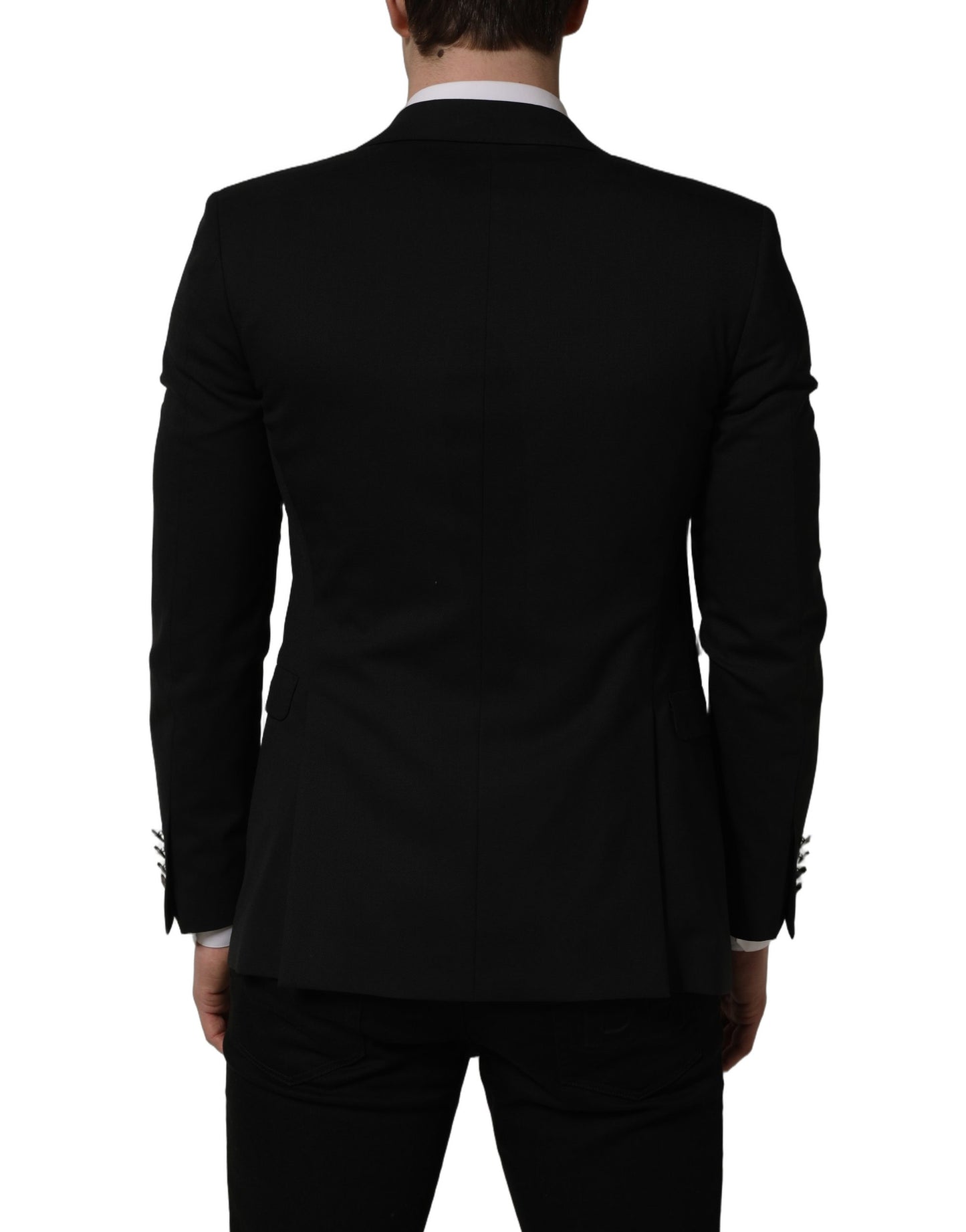 Dolce & Gabbana Black Polyester Single Breasted Blazer Jacket