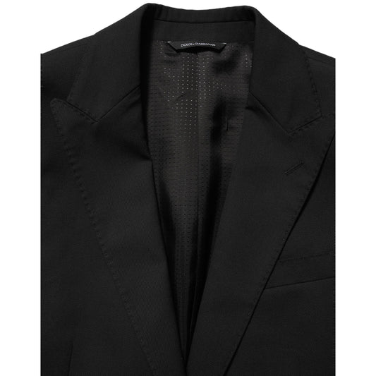 Dolce & Gabbana Black Polyester Single Breasted Blazer Jacket