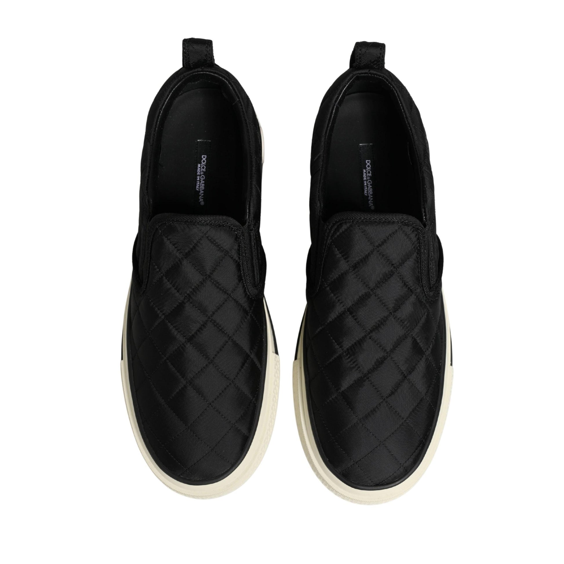 Dolce & Gabbana Black Quilted Slip On Low Top Sneakers Shoes