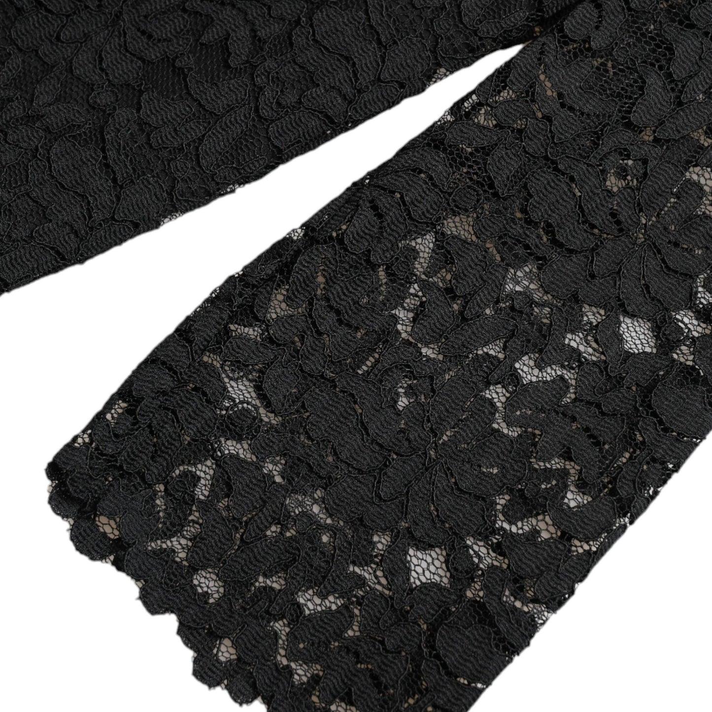 Dolce & Gabbana Black STAFF Blouse Floral Lace Nylon Top