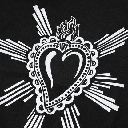 Dolce & Gabbana Black Sacred Heart Cotton Crew Neck T-shirt