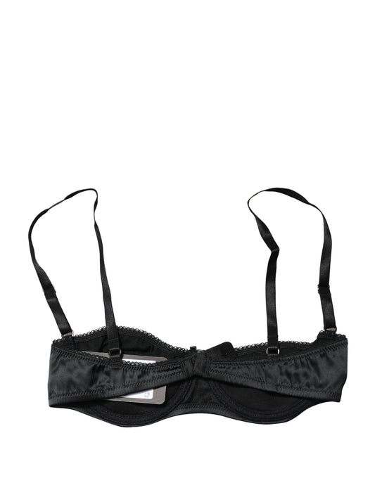 Dolce & Gabbana Black Semi-Pad Underwire Balconette Bra Underwear