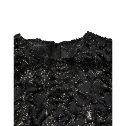 Dolce & Gabbana Black Sequin Bouclé Tweed Sheath Dress