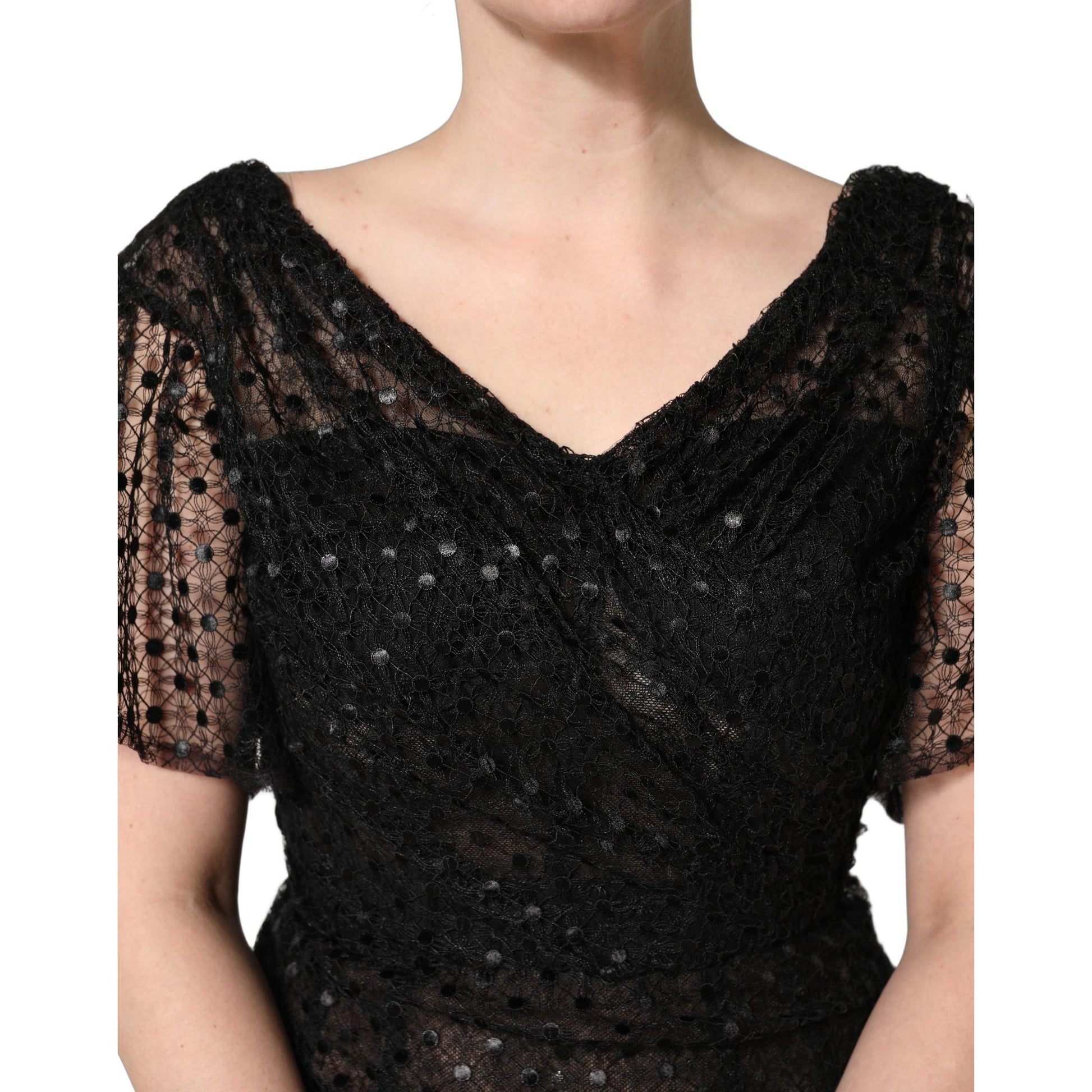 Dolce & Gabbana Black Sequinned Mermaid Evening Gown Dress