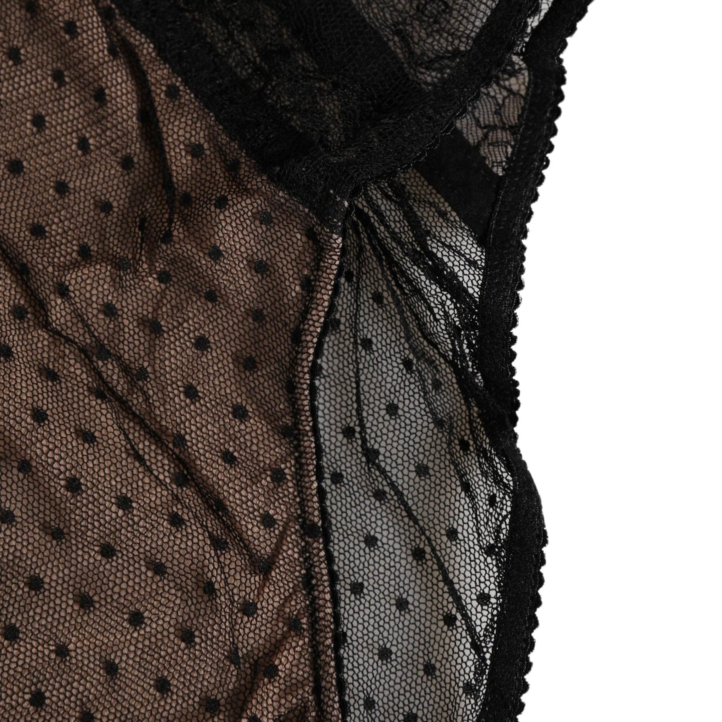 Dolce & Gabbana Black Sheer Polka Dot Lace High Waist Brief Underwear