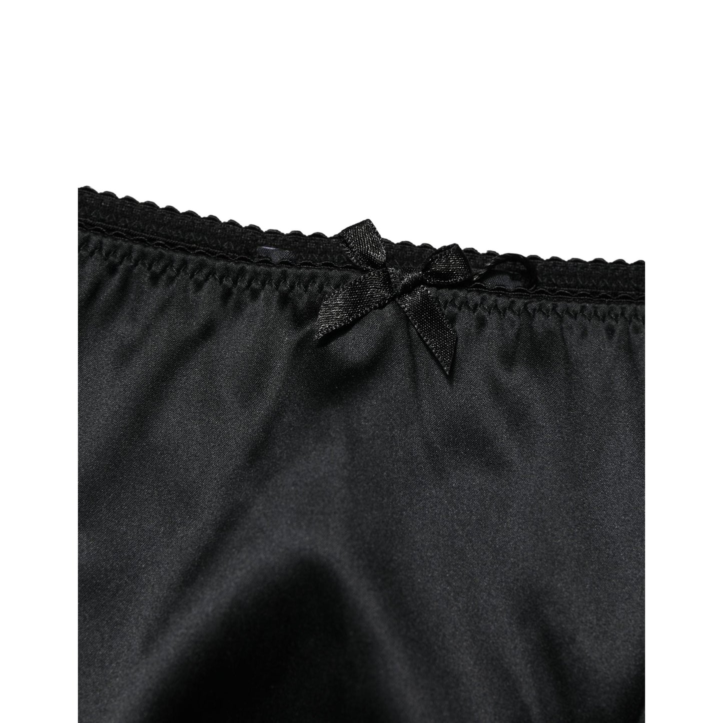 Dolce & Gabbana Black Silk Stretch Mid Waist Brief Panty Underwear