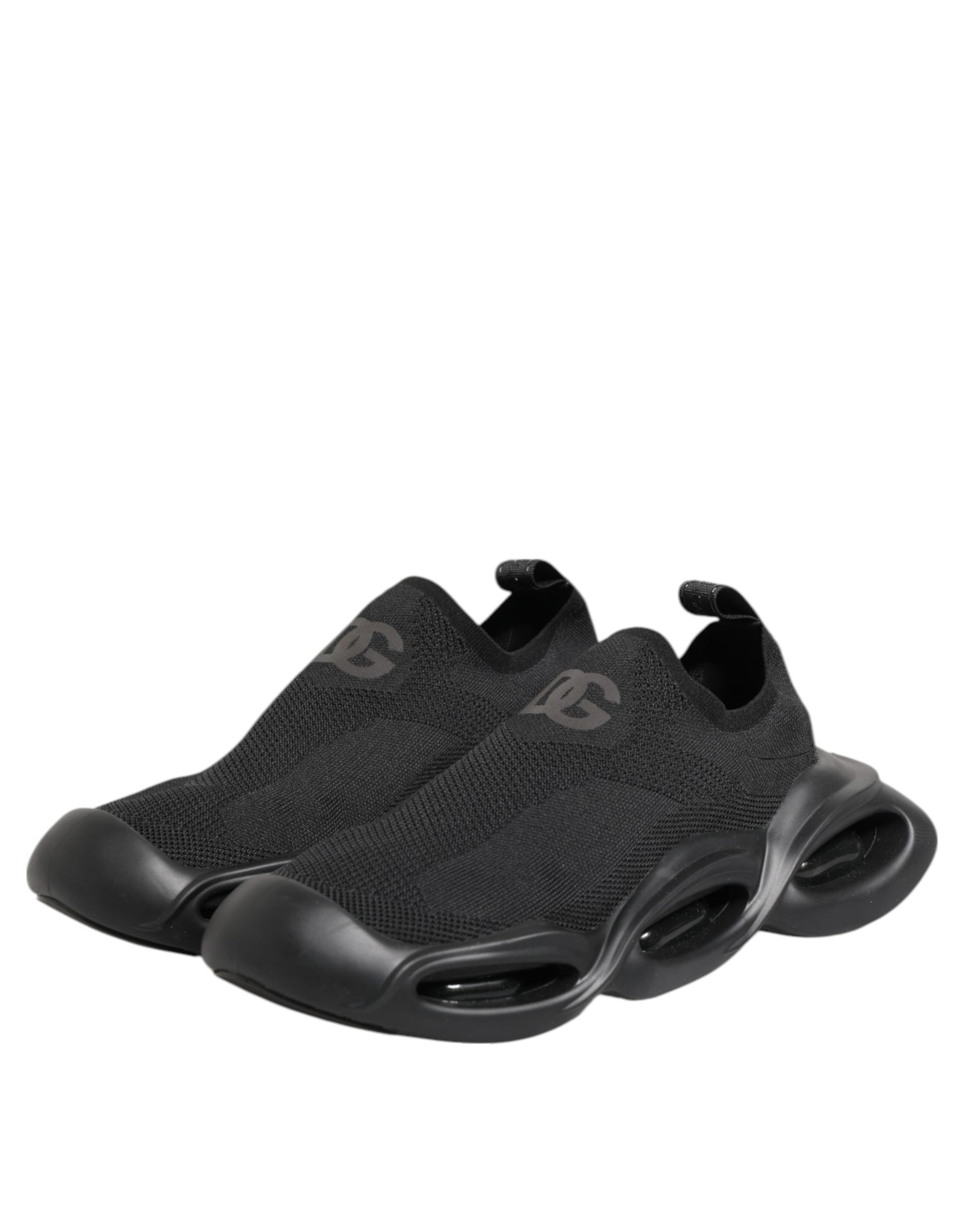 Dolce & Gabbana Black Slip On Wave Low Top Sneakers Shoes