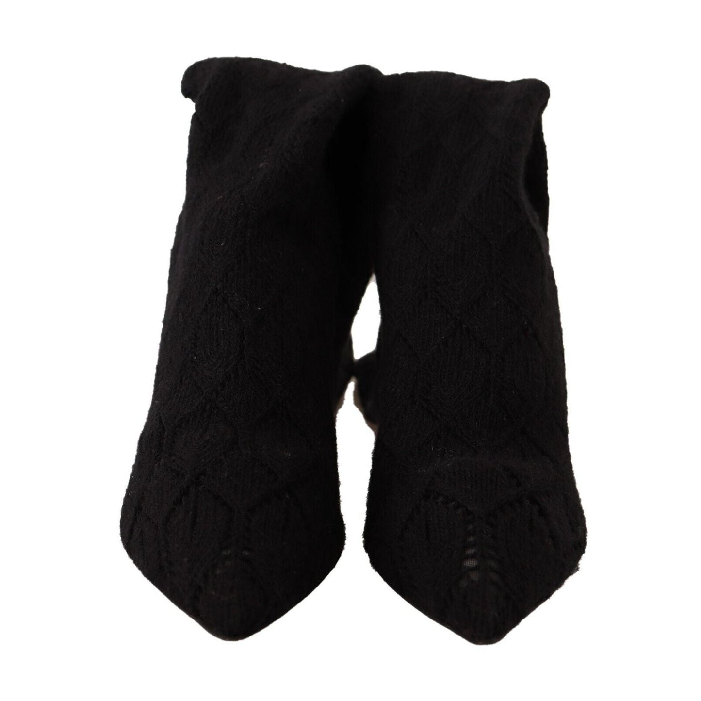 Dolce & Gabbana Black Stretch Socks Knee High Booties Shoes