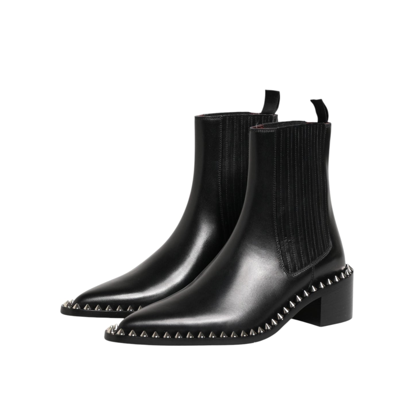Dolce & Gabbana Black Studded Chelsea Short Ankle Boots Shoes