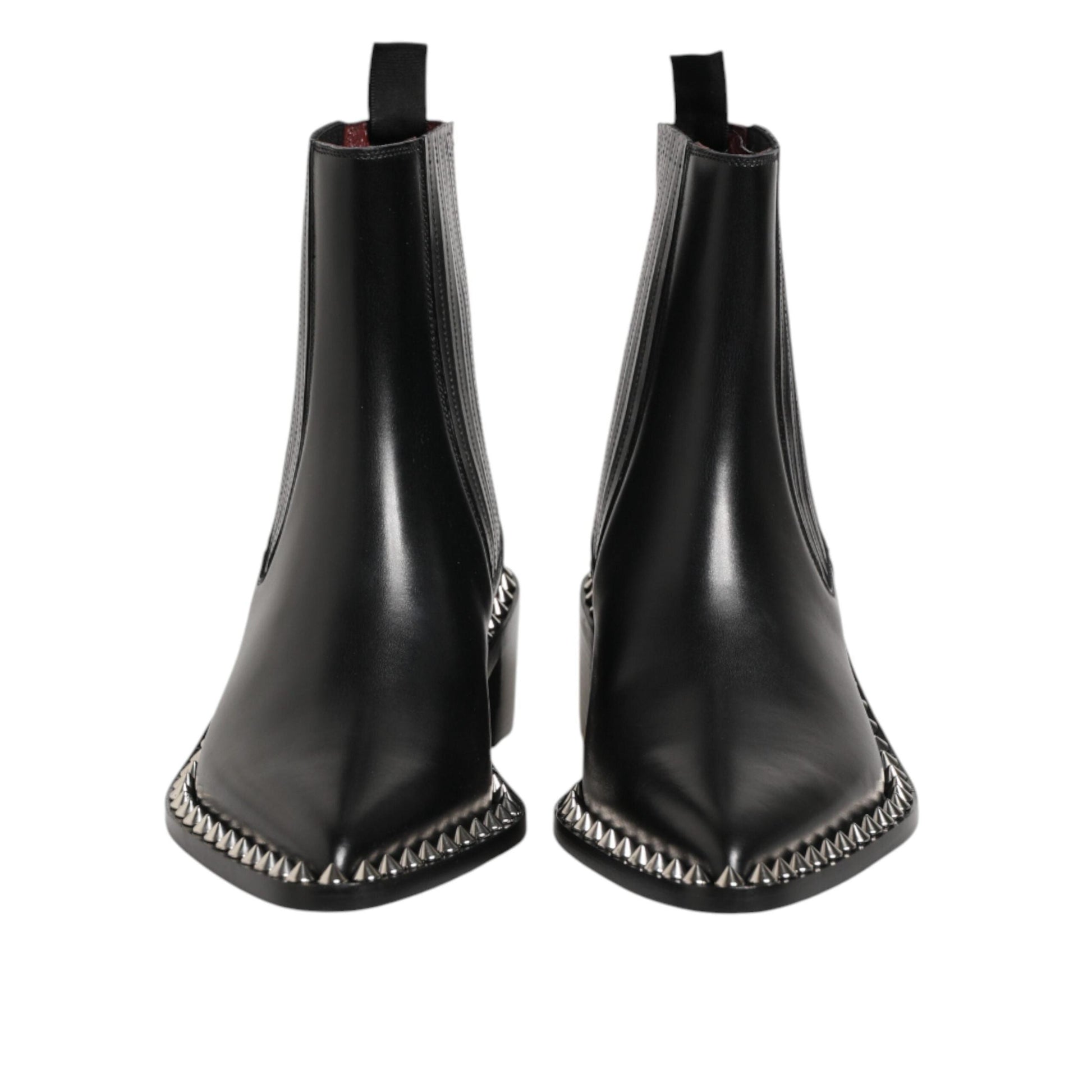 Dolce & Gabbana Black Studded Chelsea Short Ankle Boots Shoes