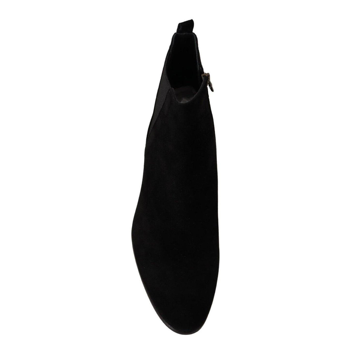 Dolce & Gabbana Black Suede Leather Chelsea Mens Boots Shoes