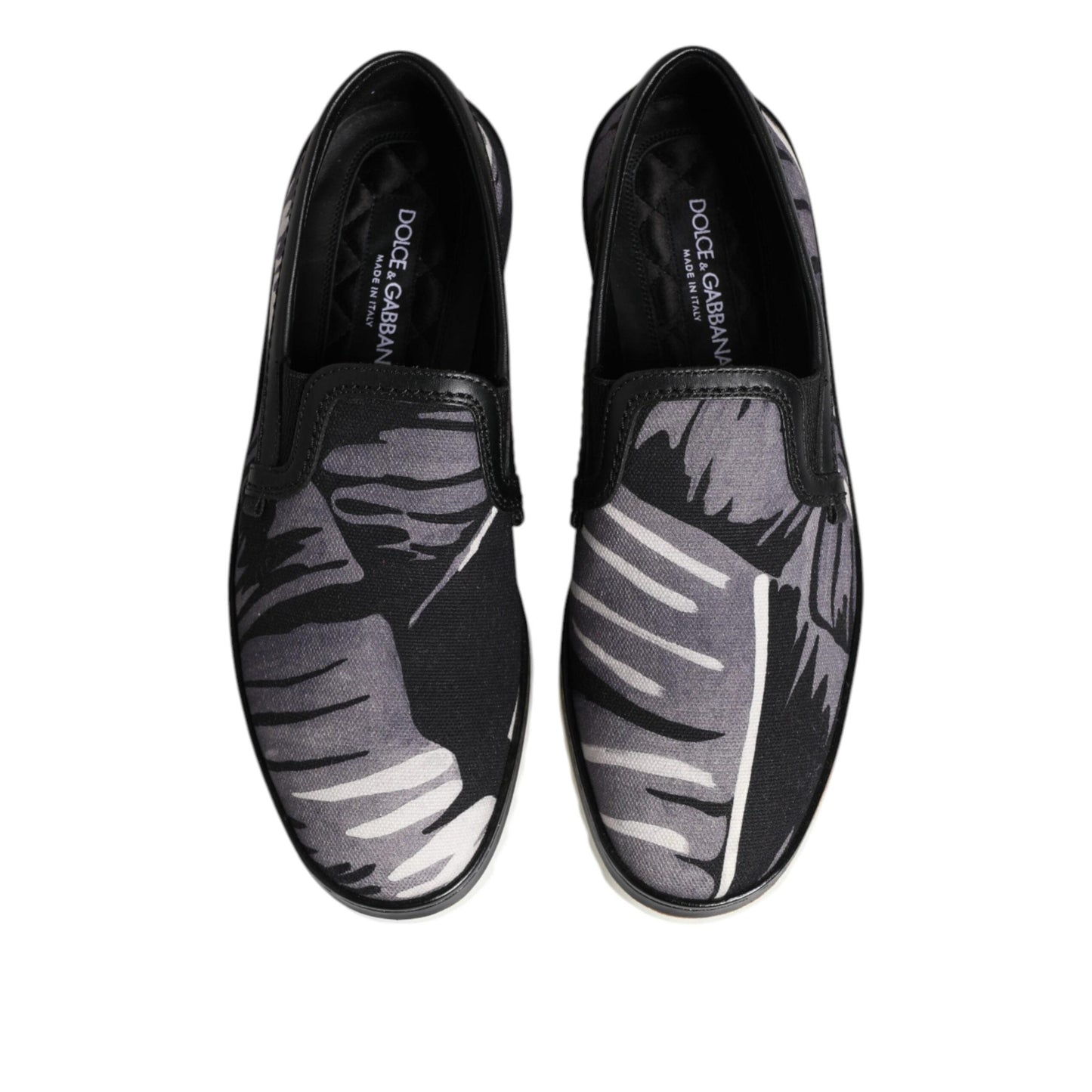Dolce & Gabbana Black Tropical Slip On Men Sneakers Shoes