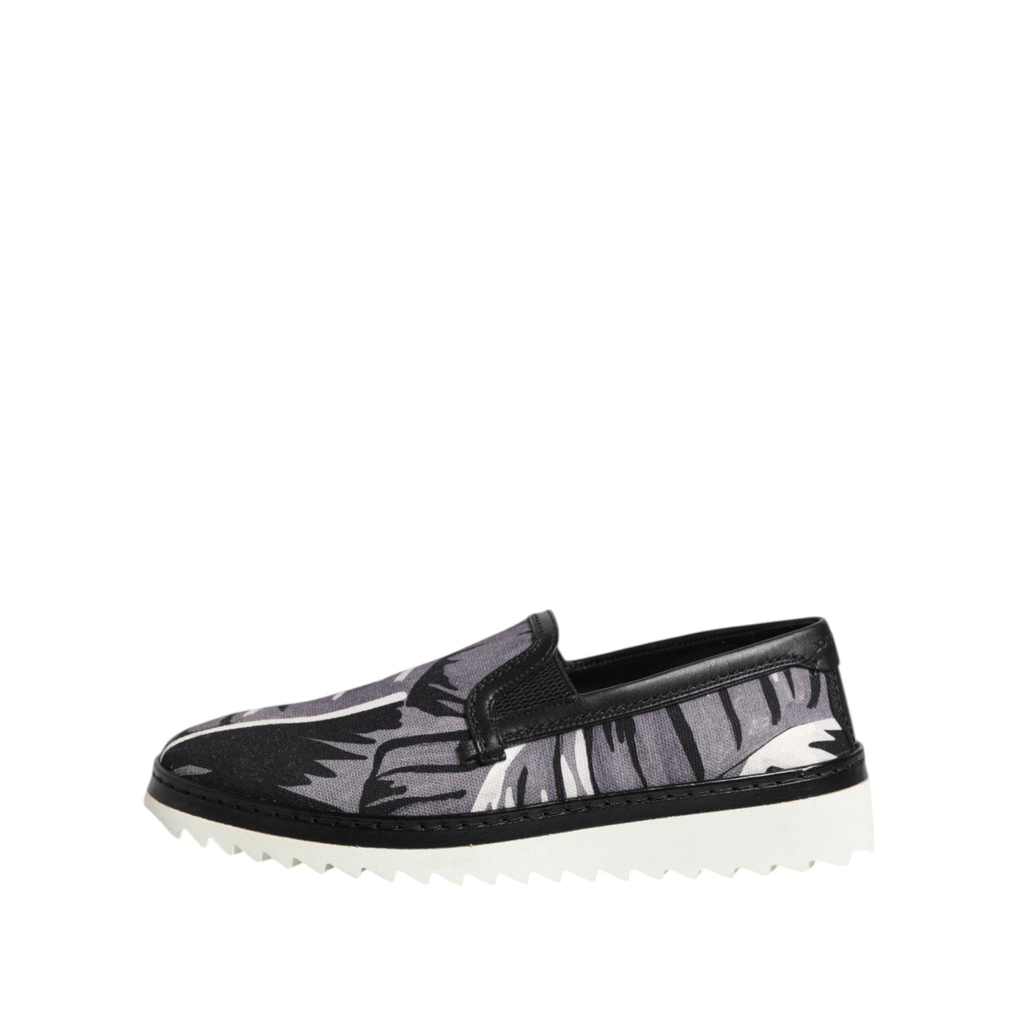 Dolce & Gabbana Black Tropical Slip On Men Sneakers Shoes