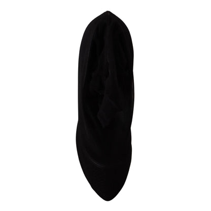 Dolce & Gabbana Black Tulle Stretch Boots Pumps Shoes