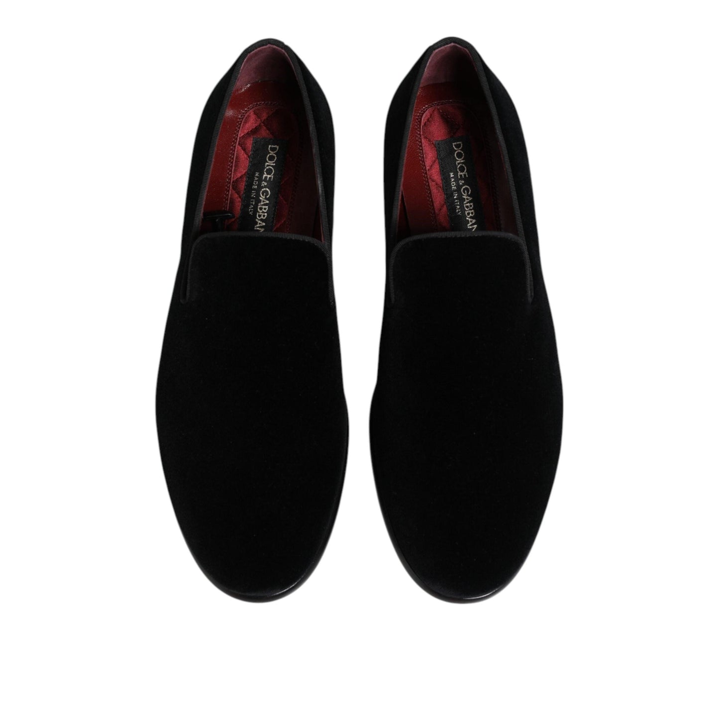 Dolce & Gabbana Black Velvet Loafers Formal Men Dress Shoes