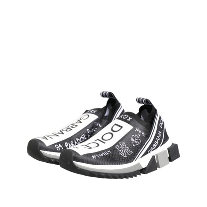 Dolce & Gabbana Black White Sorrento Low Top Sneakers Shoes