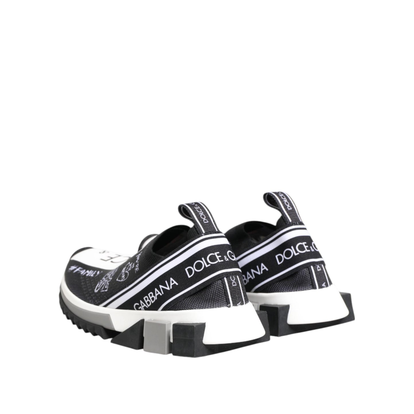 Dolce & Gabbana Black White Sorrento Low Top Sneakers Shoes