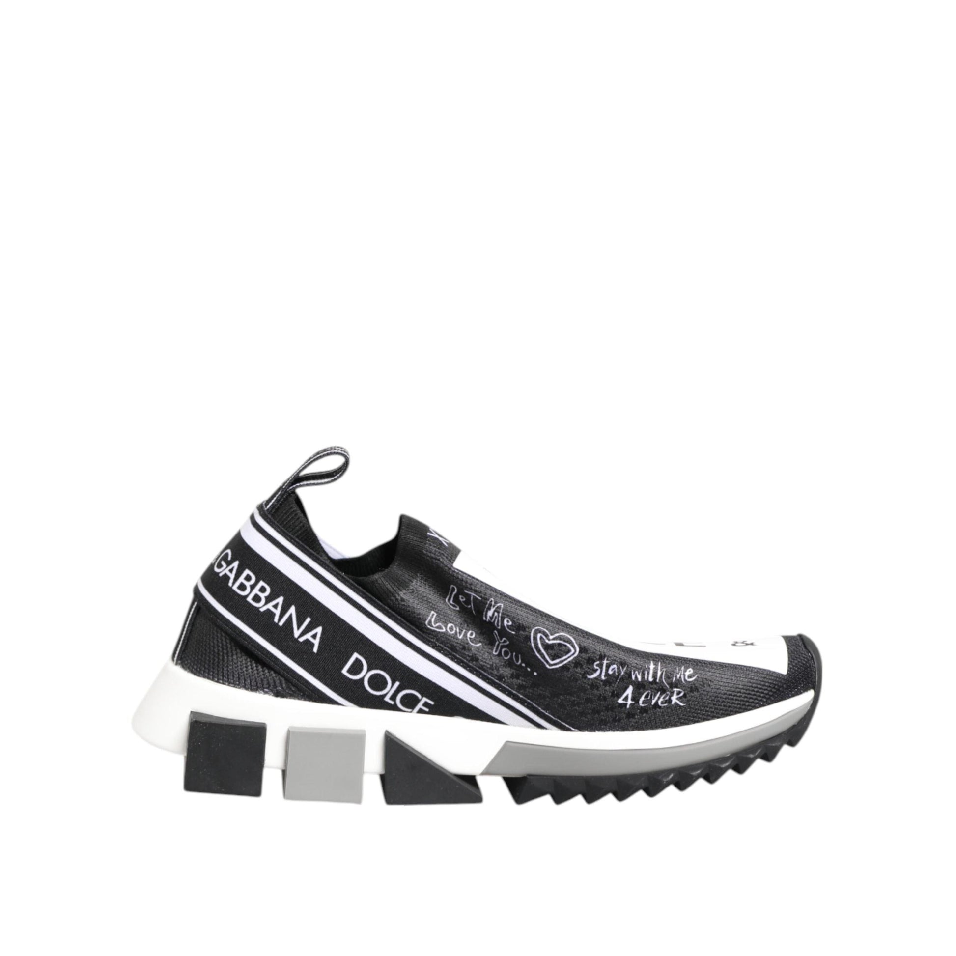 Dolce & Gabbana Black White Sorrento Low Top Sneakers Shoes
