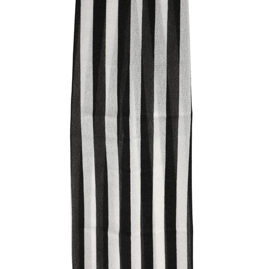 Dolce & Gabbana Black White Stripes Tights Stocking Pantyhose Socks