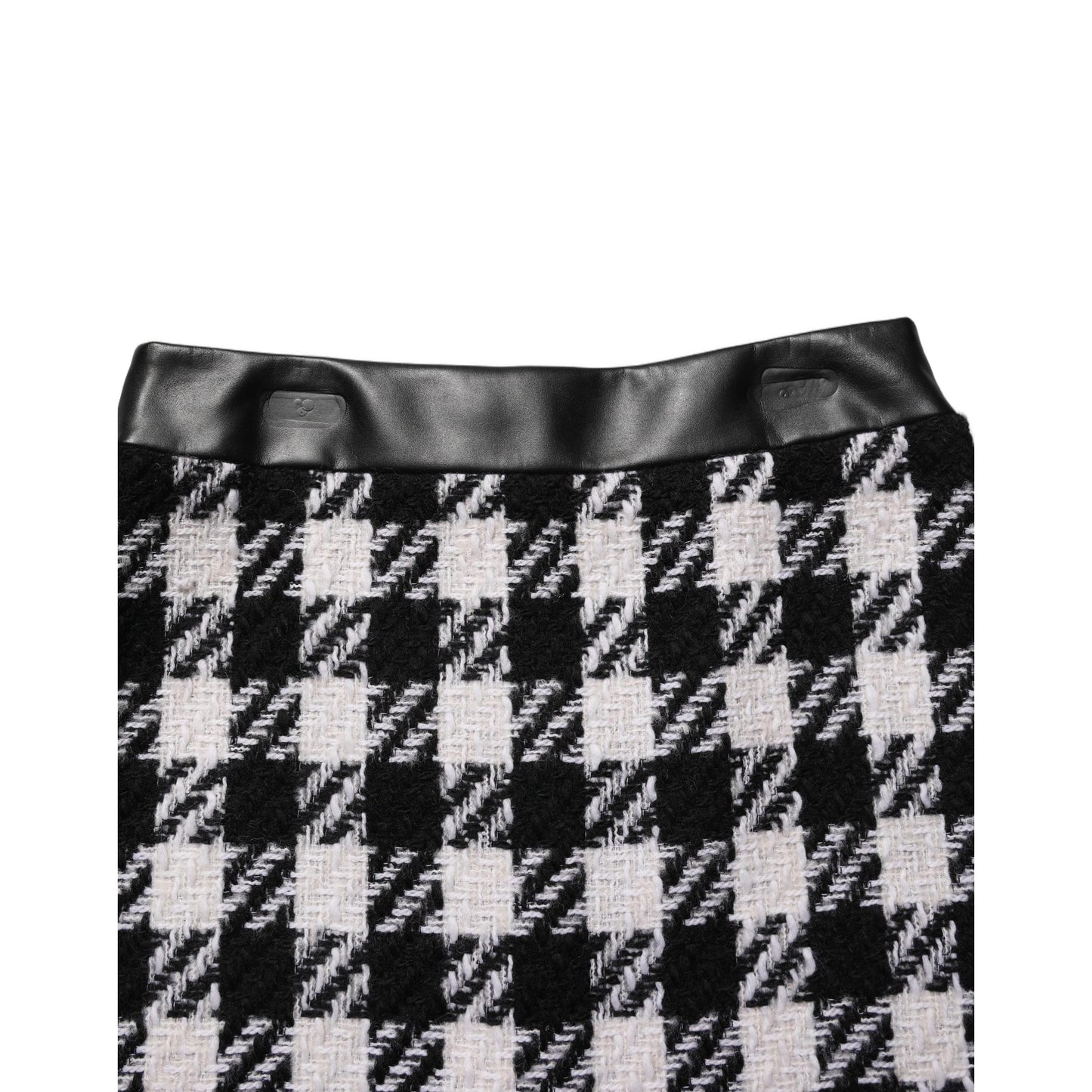 Dolce & Gabbana Black White Tweed Houndstooth Mini Skirt