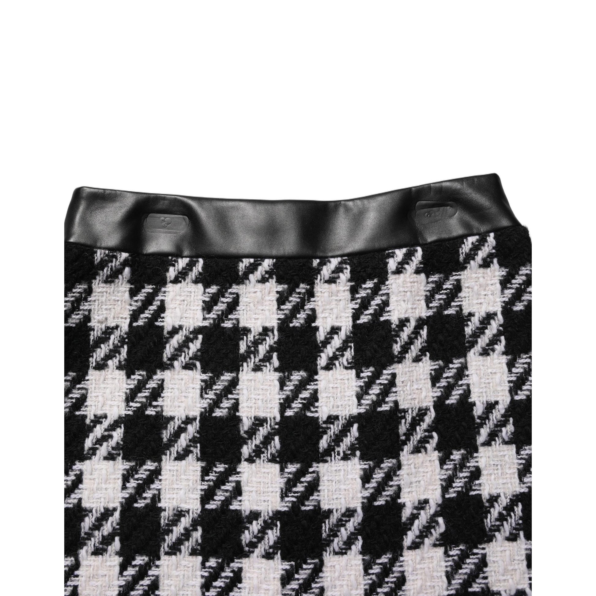 Dolce & Gabbana Black White Tweed Houndstooth Mini Skirt