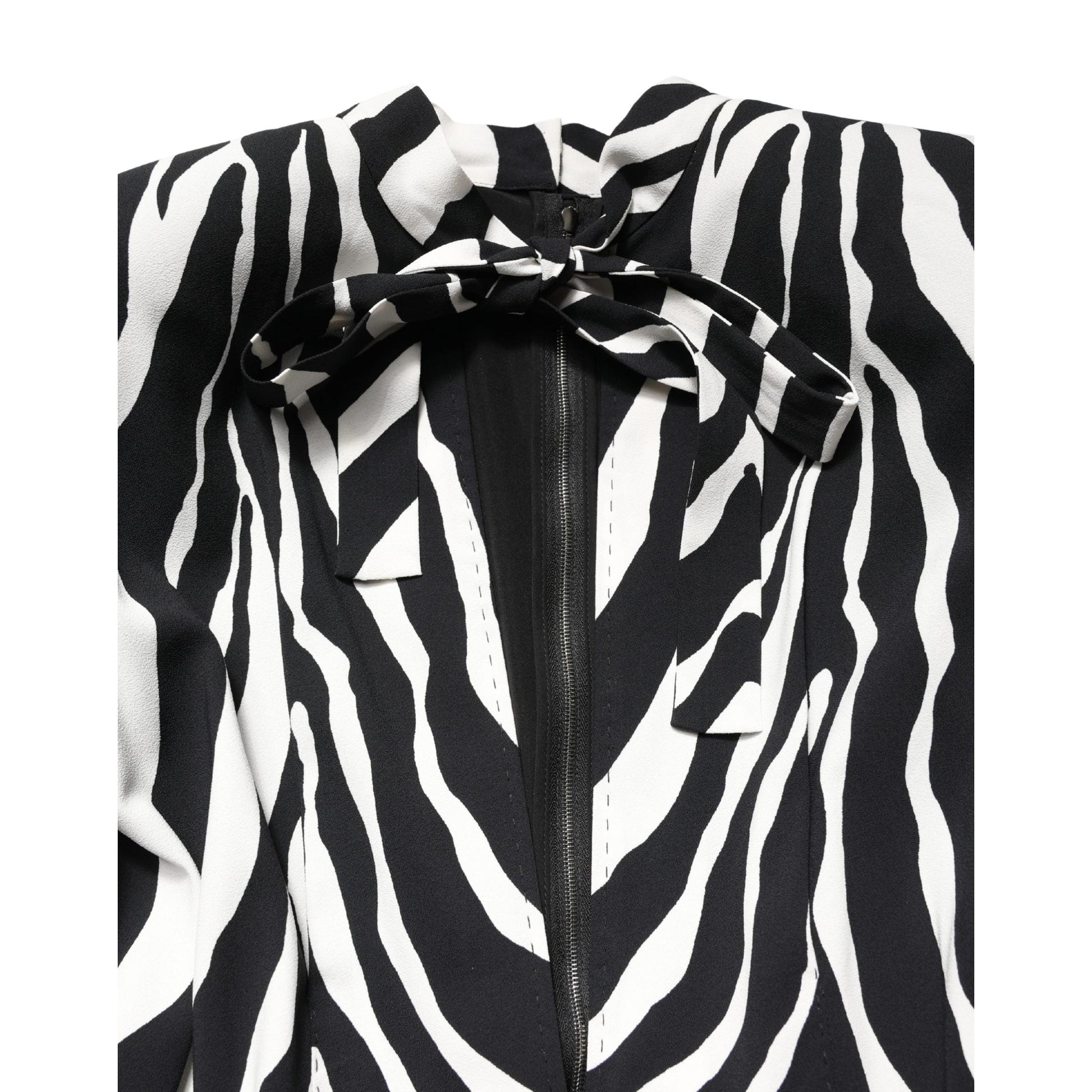 Dolce & Gabbana Black White Viscose Zebra Pattern Jumpsuit