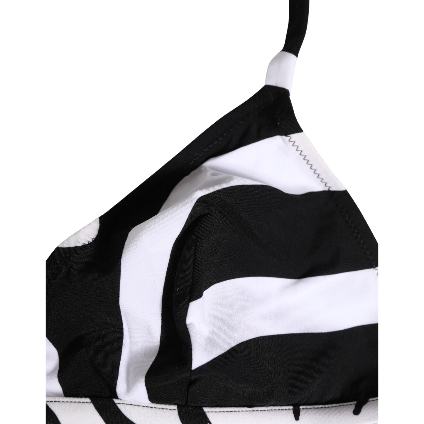 Dolce & Gabbana Black White Zebra Bikini Top Bottom Swimwear