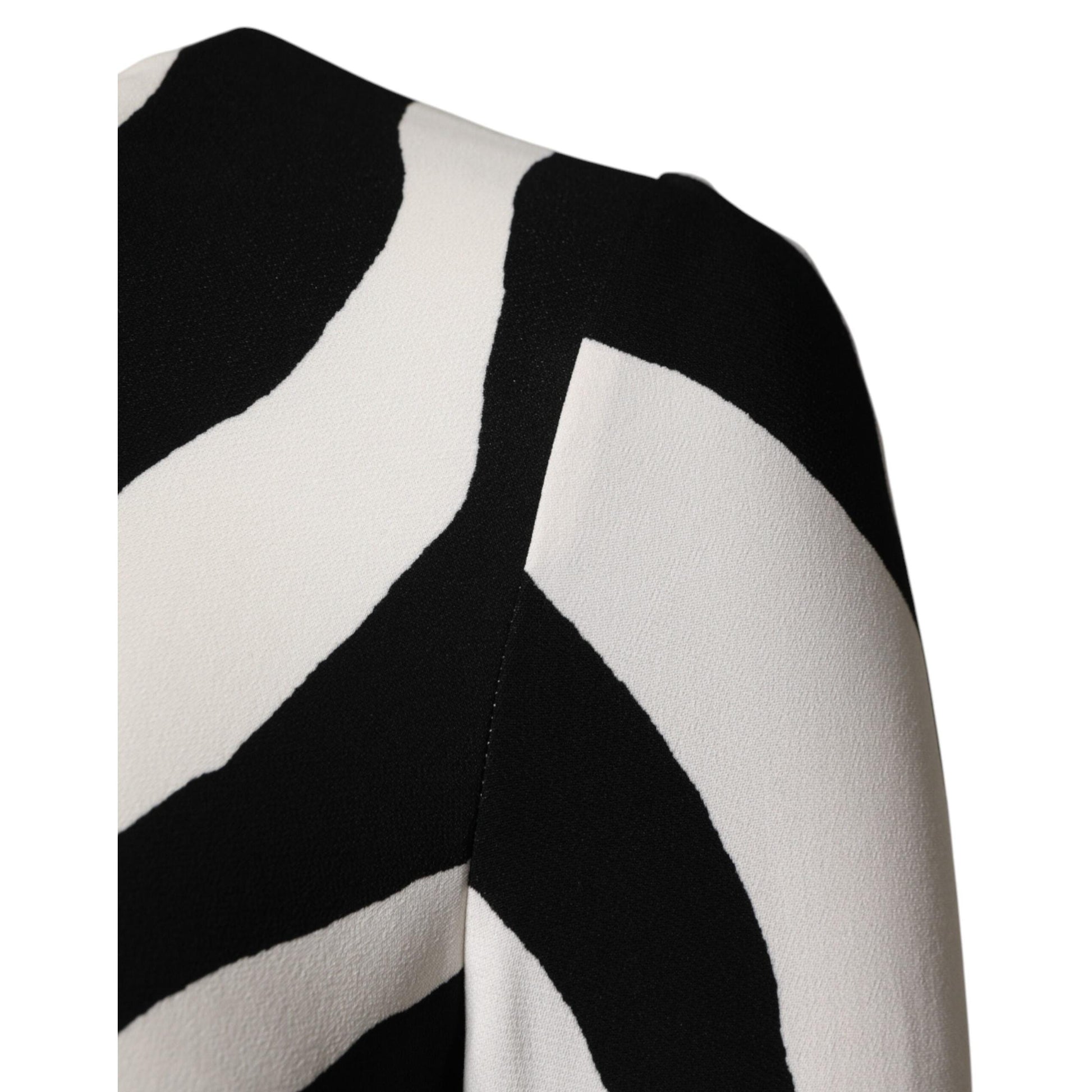 Dolce & Gabbana Black White Zebra Viscose Sheath Midi Dress