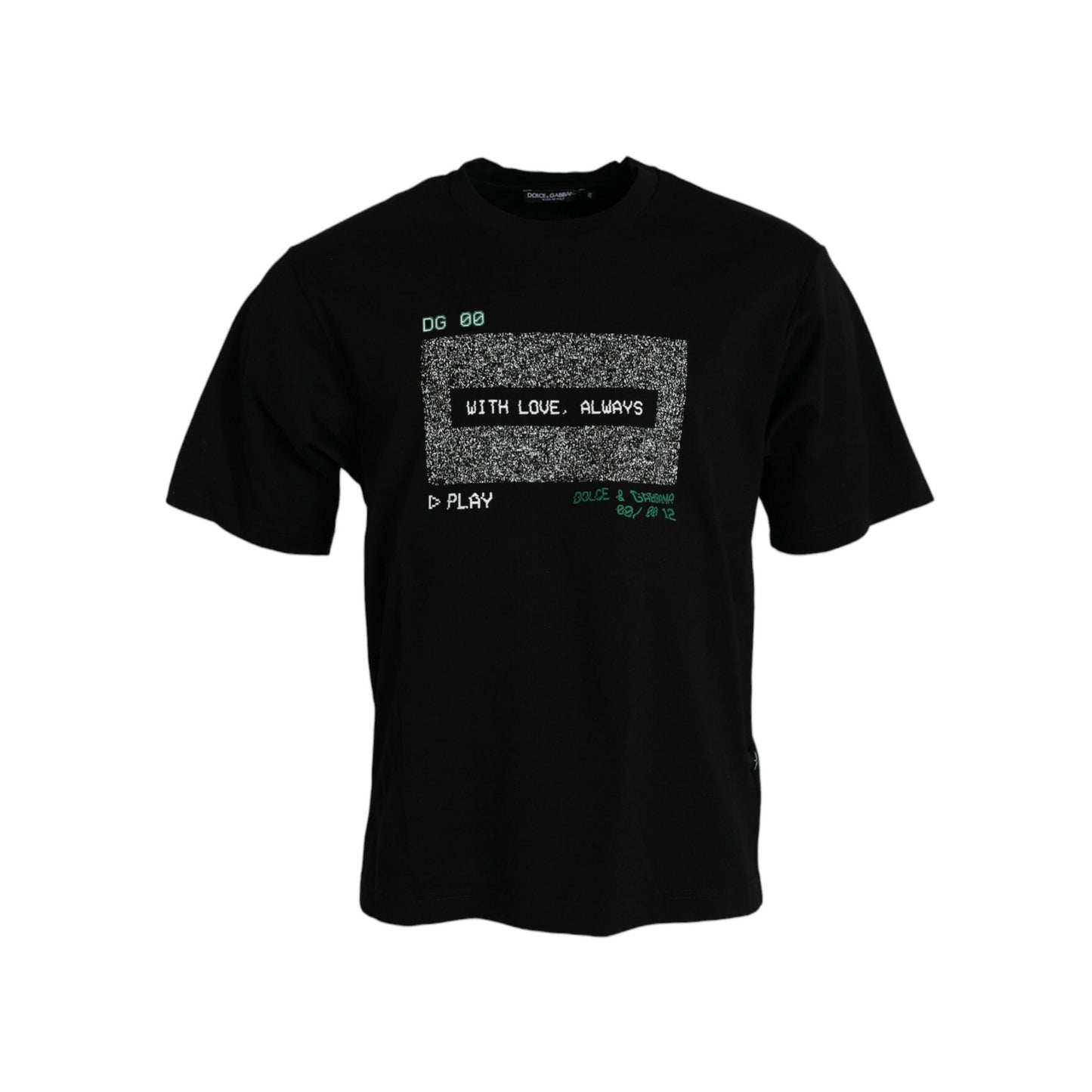 Dolce & Gabbana Black With Love Always Crew Neck Top T-shirt