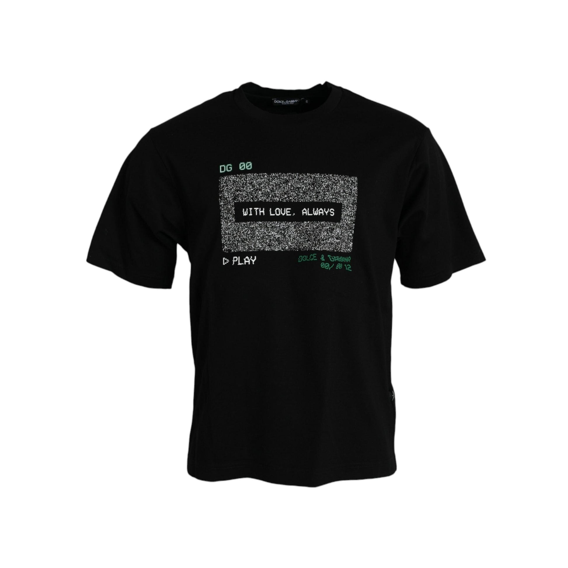 Dolce & Gabbana Black With Love Always Crew Neck Top T-shirt