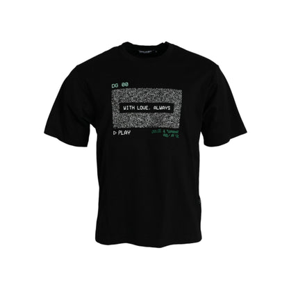 Dolce & Gabbana Black With Love Always Crew Neck Top T-shirt