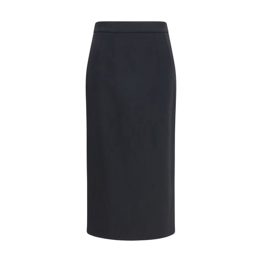 Dolce & Gabbana Black Wool Oves Aries Long Skirt