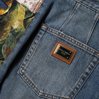 Dolce & Gabbana Blue AMBER Patchwork High Waist Denim Jeans