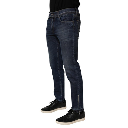 Dolce & Gabbana Blue Cotton Stretch Skinny Men Denim Jeans