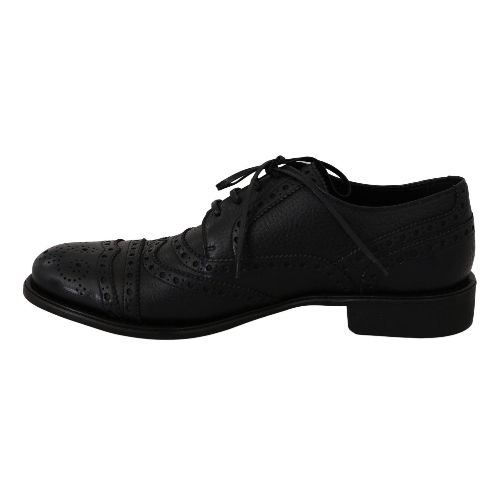 Dolce & Gabbana Blue Leather Wingtip Oxford Dress Shoes