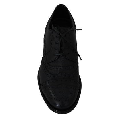Dolce & Gabbana Blue Leather Wingtip Oxford Dress Shoes