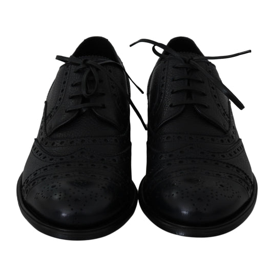 Dolce & Gabbana Blue Leather Wingtip Oxford Dress Shoes