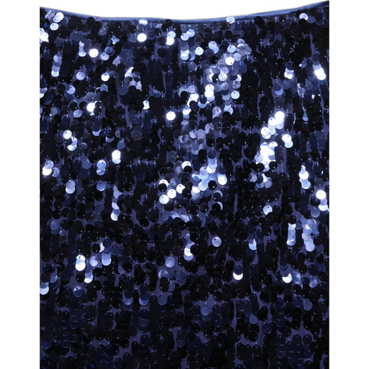 Dolce & Gabbana Blue Sequin High Waist PencilCut Midi Skirt