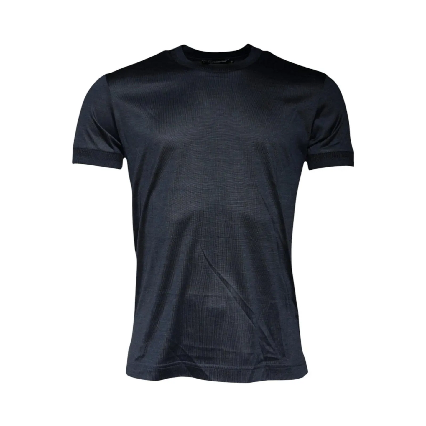 Dolce & Gabbana Blue Silk Crew Neck Short Sleeves Men T-shirt