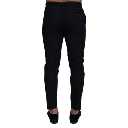 Dolce & Gabbana Blue Stretch Cotton Slim Trousers Chinos Pants