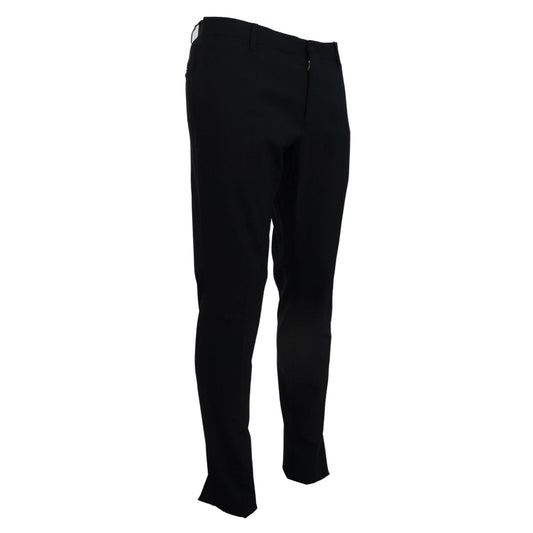 Dolce & Gabbana Blue Wool Stretch Dress Formal Slim Fit Pant