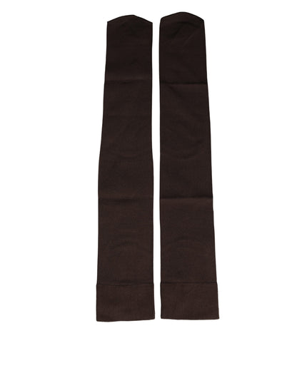 Dolce & Gabbana Brown Nylon Over Calf Long Women Accessory Socks