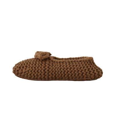 Dolce & Gabbana Brown Slip On Ballerina Flats Wool Knit Shoes