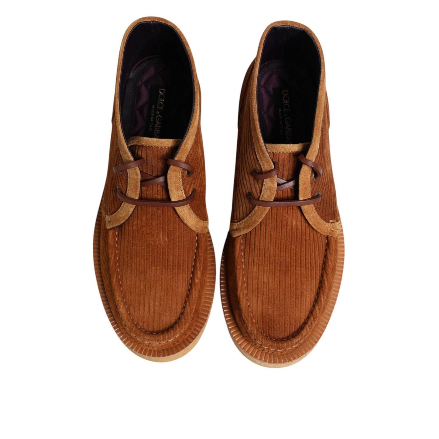 Dolce & Gabbana Brown Suede Nubuck Leather Desert Ankle Boots Shoes