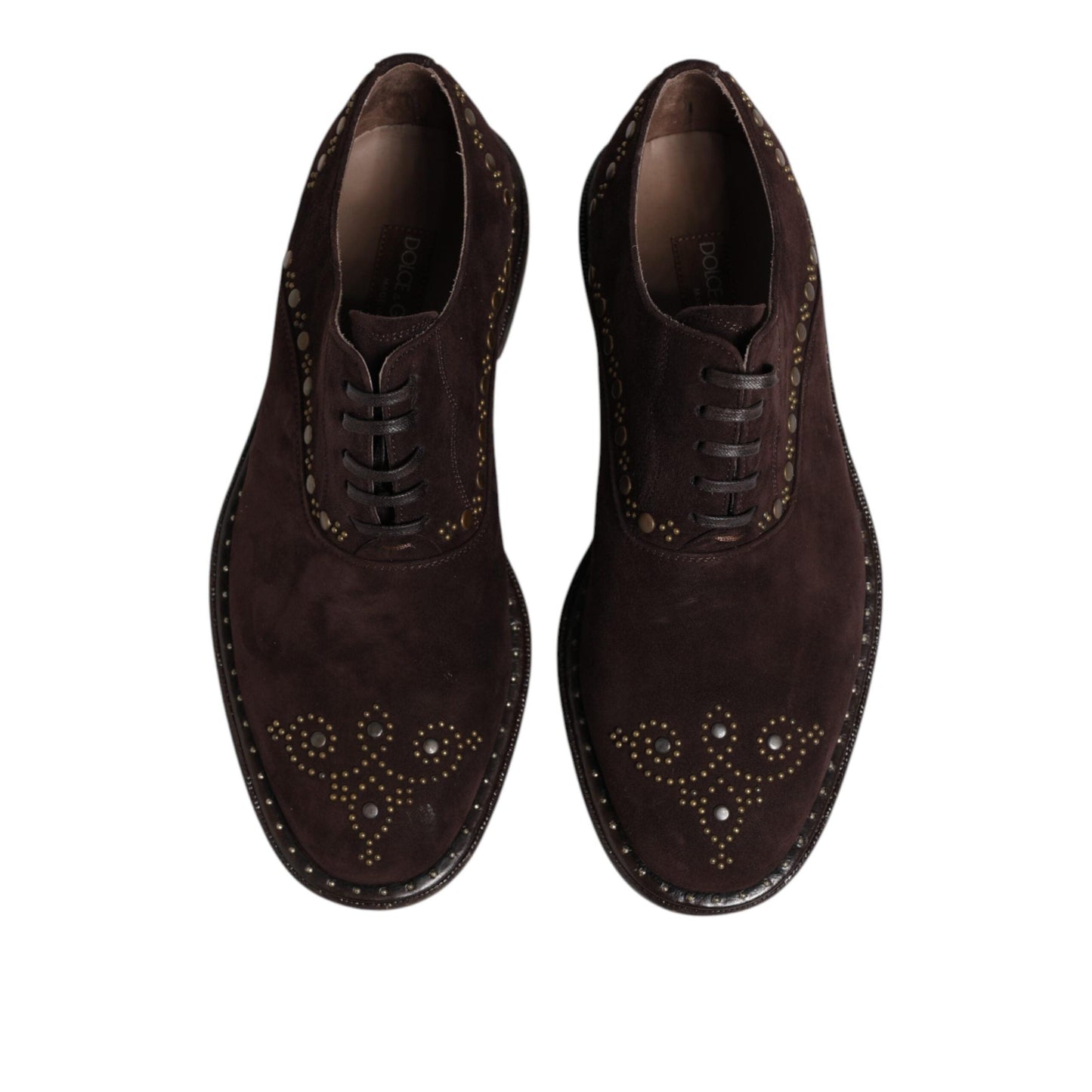 Dolce & Gabbana Brown Velvet Lace Up Oxford Dress Shoes